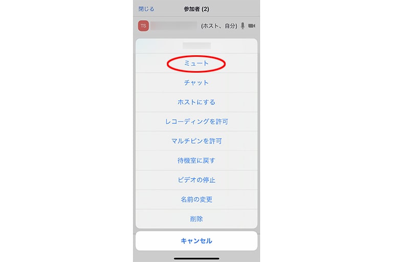 する に Zoom ミュート